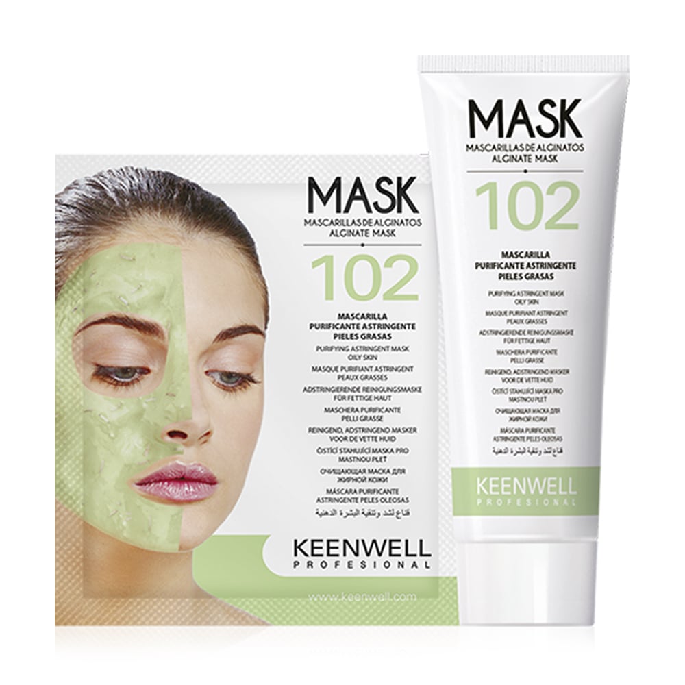 Очищувальна альгінатна маска для обличчя Keenwell Alginate Mask 102, для жирної шкіри, 125 мл + 25 г